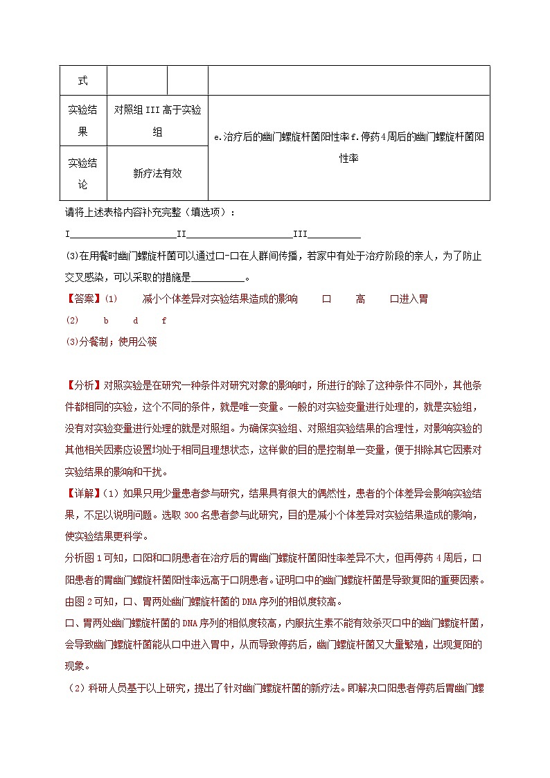 专练05(实验题和资料分析题30题)——冲刺2023年初中生物人教版会考考前题型专练02
