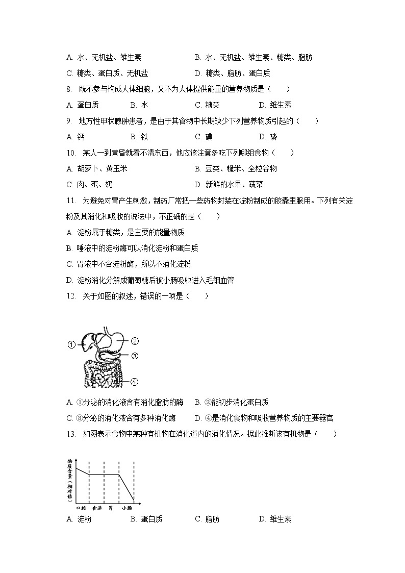 2022-2023学年广东省广州市白云中学七年级（下）期中生物试卷（含解析）02