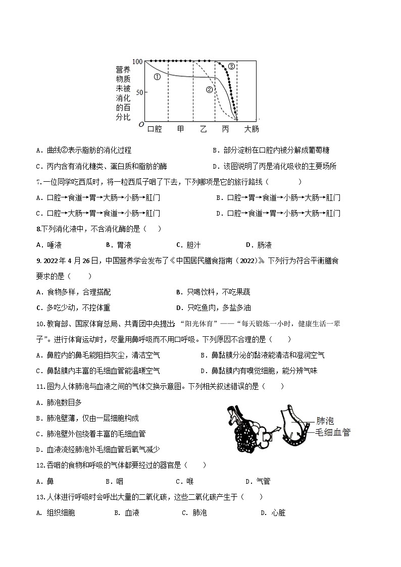 生物02卷(人教版七年级下册)(考试版)第2页