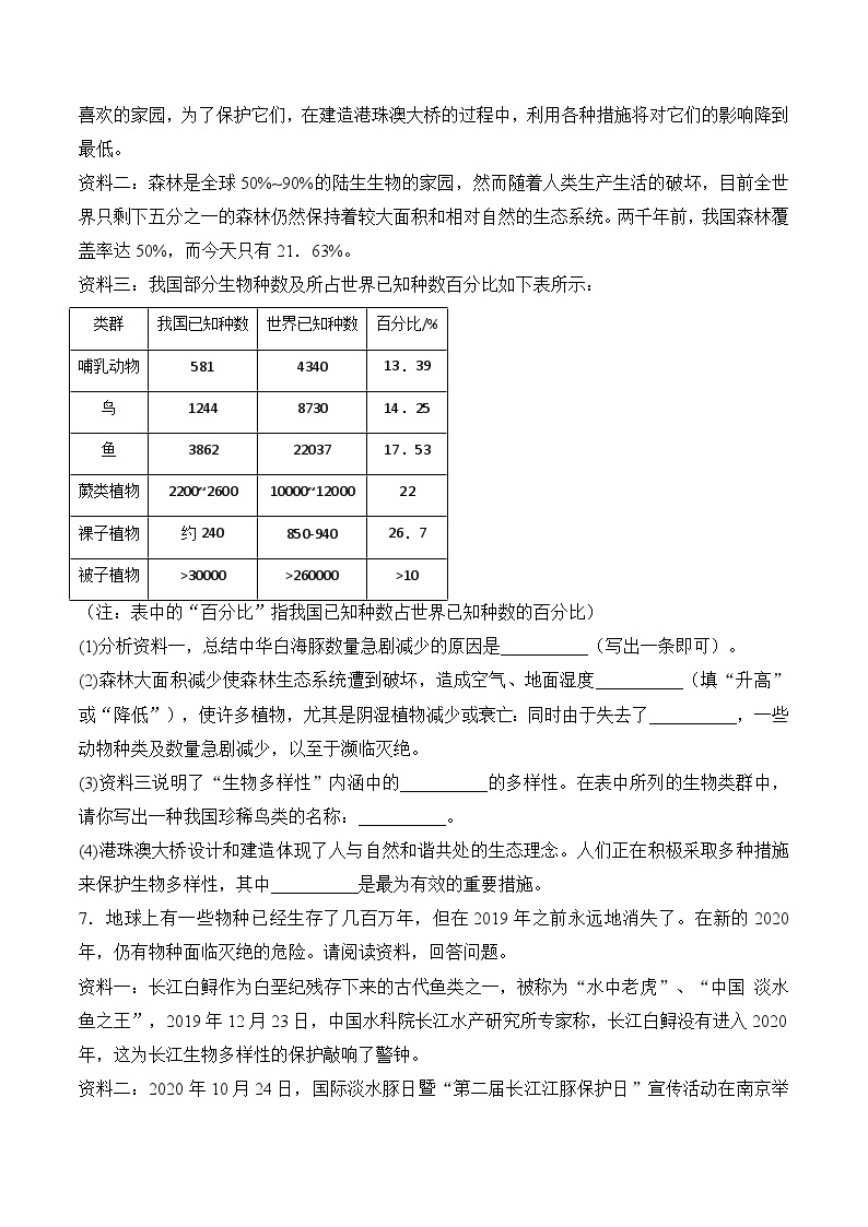 【押热点】2023年中考生物社会热点整理及试题预测（四）03