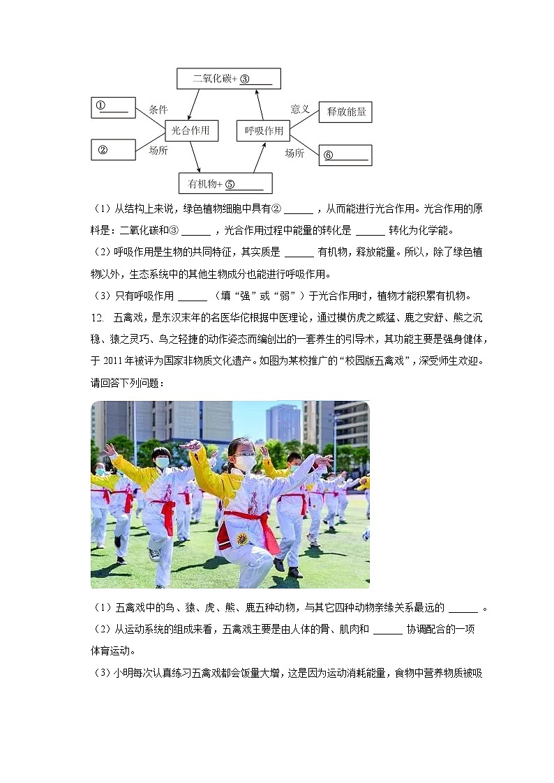 2023年安徽省中考生物信息卷(一)(含解析)03