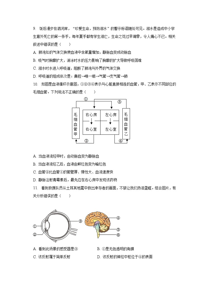 2023年河南省濮阳市中考生物二模试卷(含解析)第3页