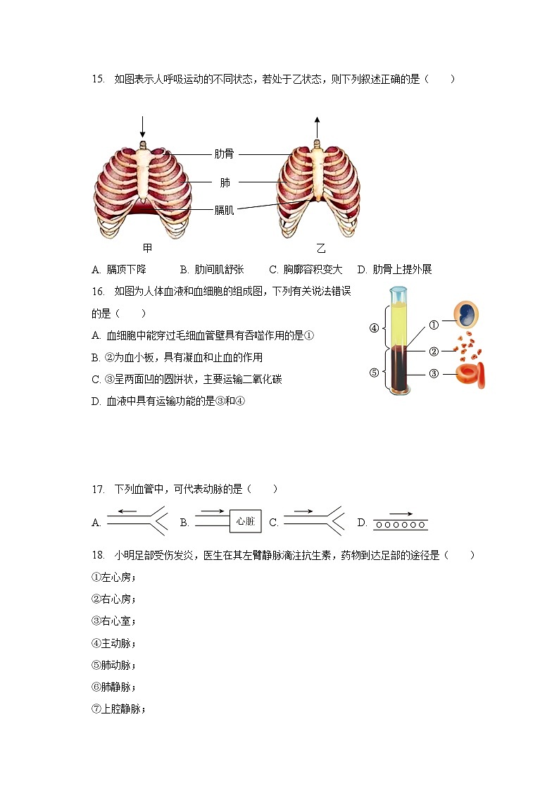 2023年黑龙江省大庆市杜尔伯特县中考生物二模试卷(含答案)03