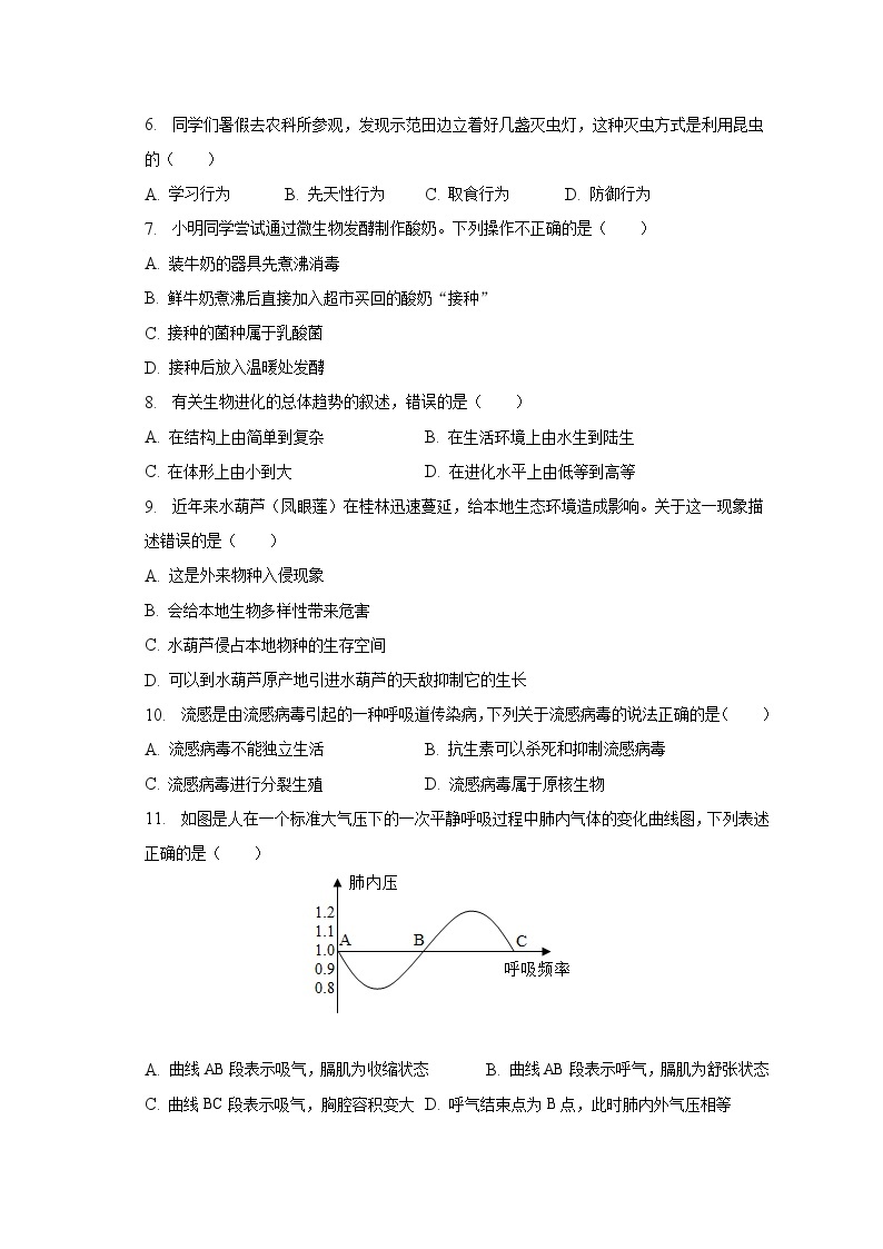 2023年广西桂林市中考生物二模试卷（含解析）02