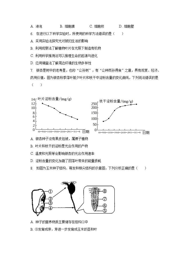 2023年广东省中考生物一模试卷(含解析)02