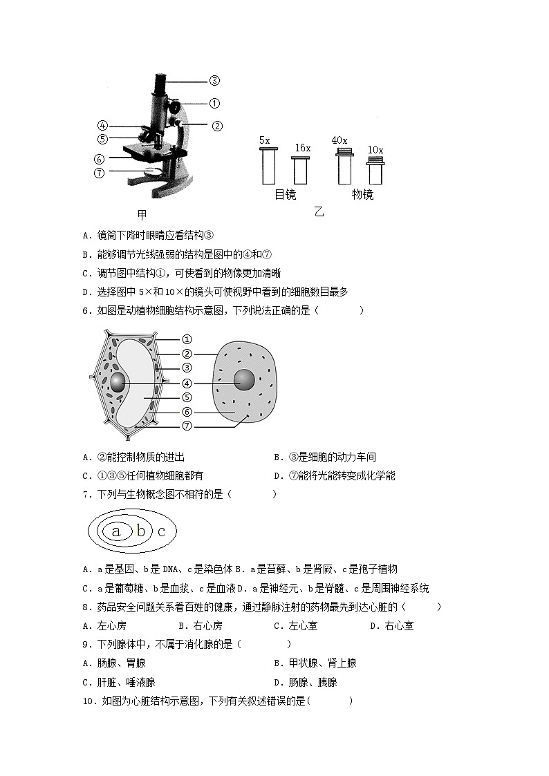 卷04-【押题演练】备战2023年中考生物全真模拟押题卷(北京卷)(试卷版)02
