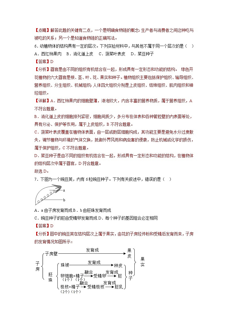 卷03-【押题演练】备战2023年中考生物全真模拟押题卷(北京卷)(解析版)03