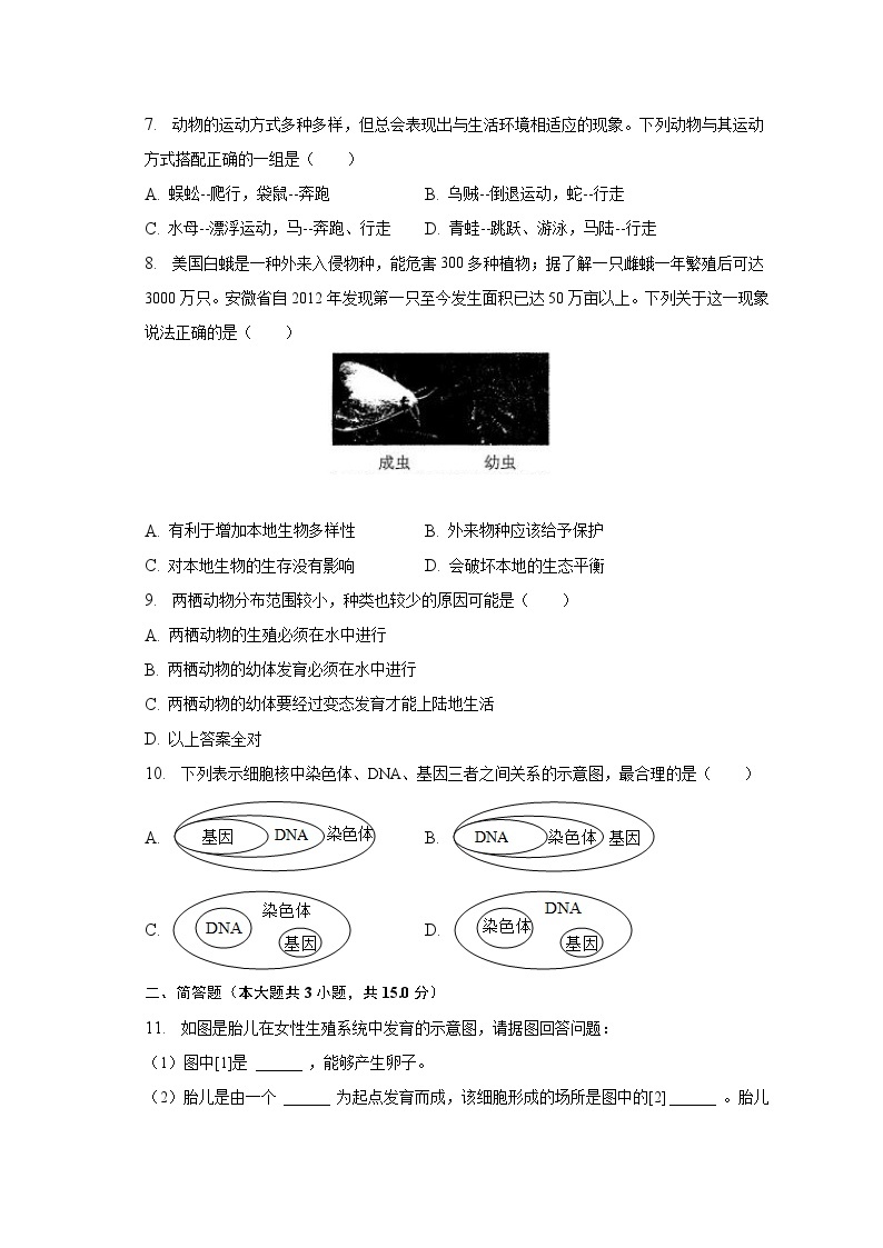 2023年安徽省淮南市凤台县中考生物模拟试卷（五）（含解析）02