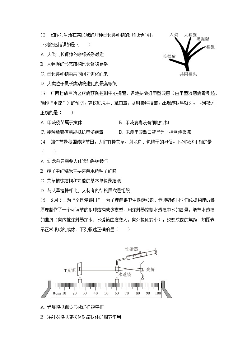 2023年广西中考生物试卷（含解析）03