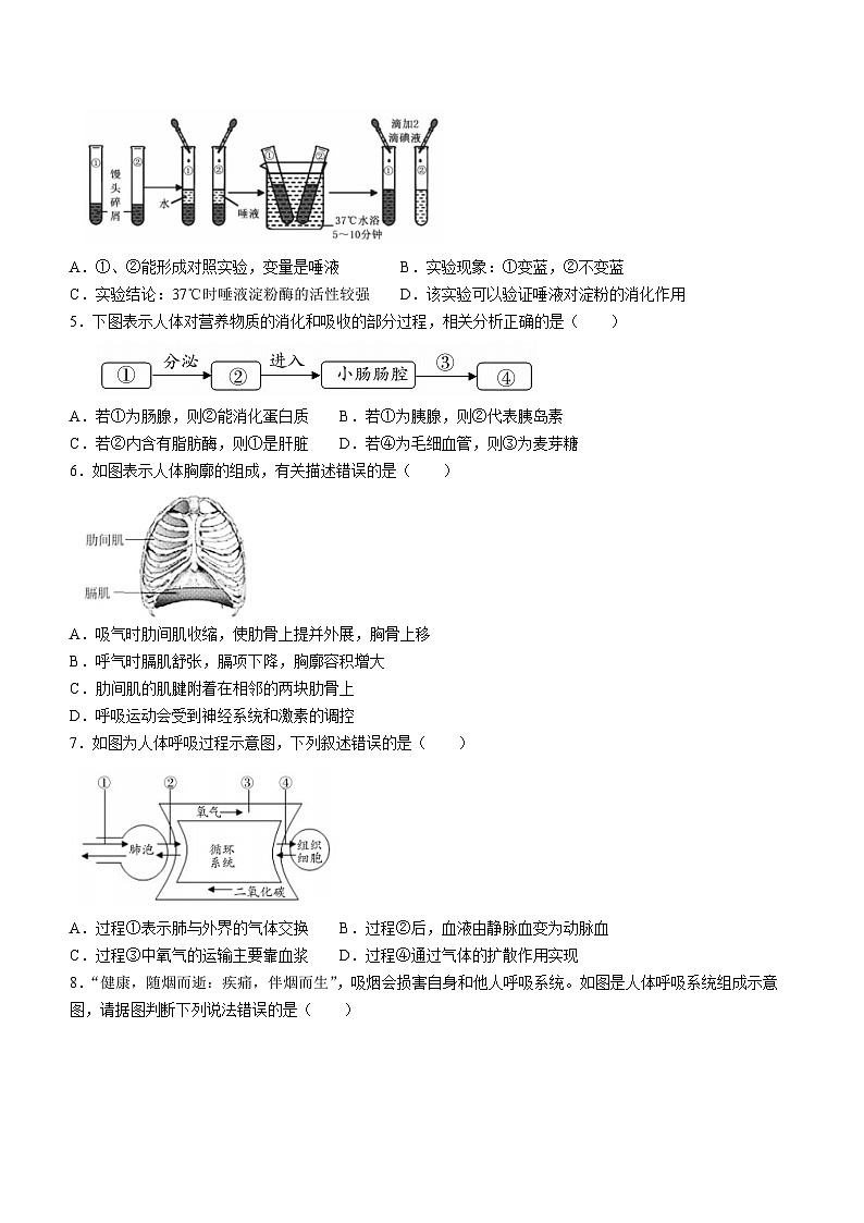 山东省济宁市兖州区2022-2023学年七年级下学期期末生物试题(含答案)02