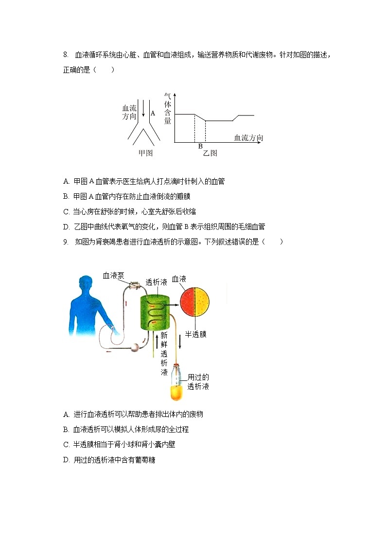 2022-2023学年山东省潍坊市潍城区七年级(下)期末生物试卷(含解析)第3页