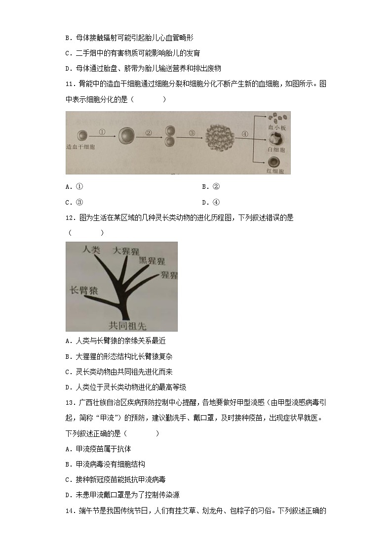 _2023年广西贵港中考生物真题及答案03