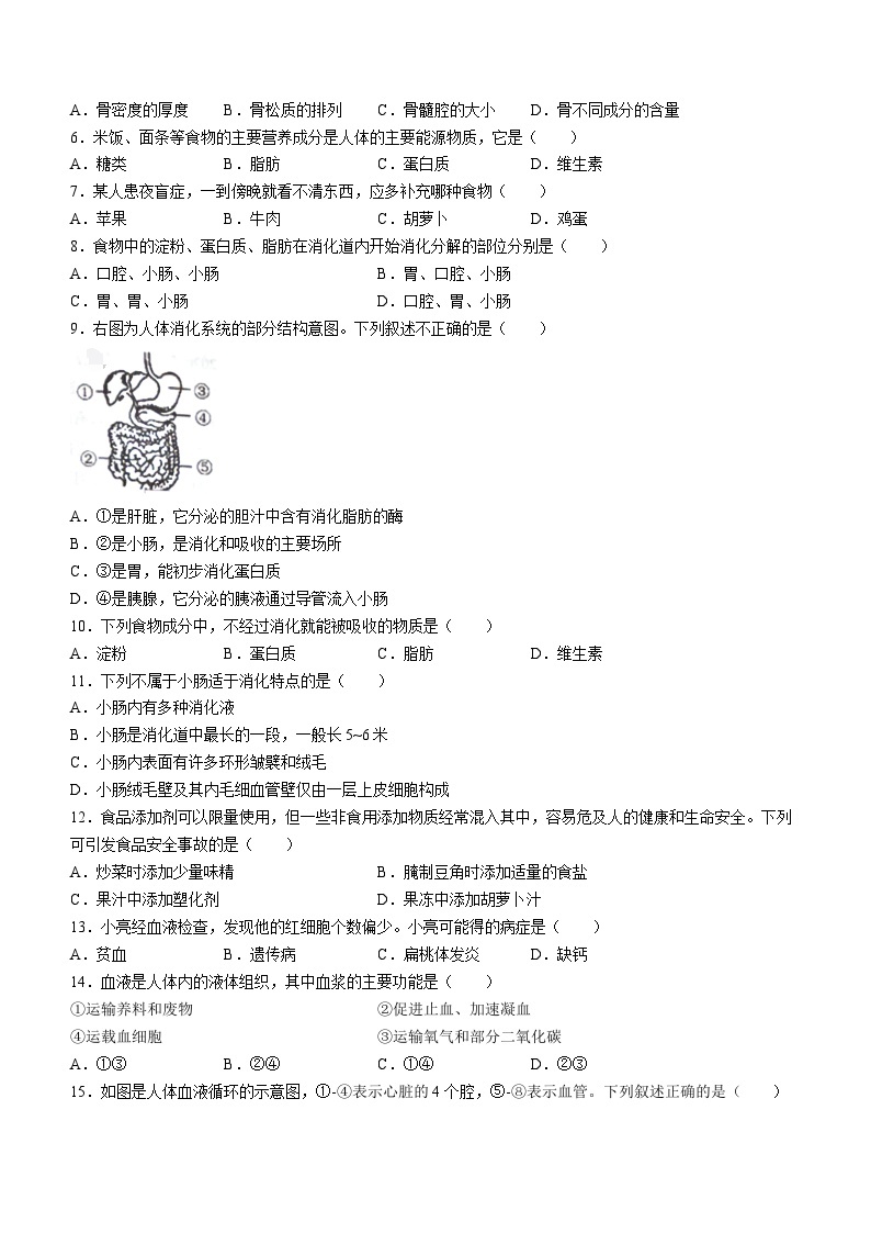 广东省肇庆市封开县2022-2023学年七年级下学期期末生物试题（含答案）02