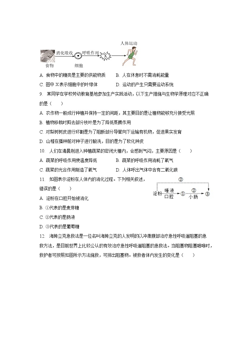 2023年河南省平顶山市鲁山县中考生物一模试卷（含解析）03