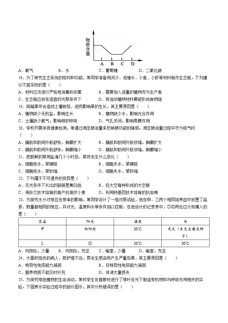 河北省唐山市路北區(qū)2022-2023學(xué)年八年級下學(xué)期期末生物試題（含答案）第3頁