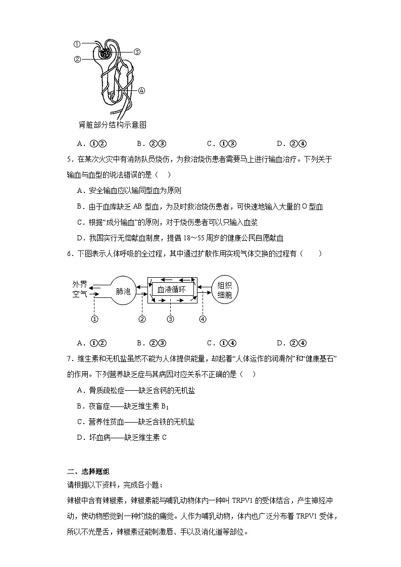 山東省青島市城陽區(qū)2022-2023學(xué)年七年級下學(xué)期期末生物試題（含答案）第2頁