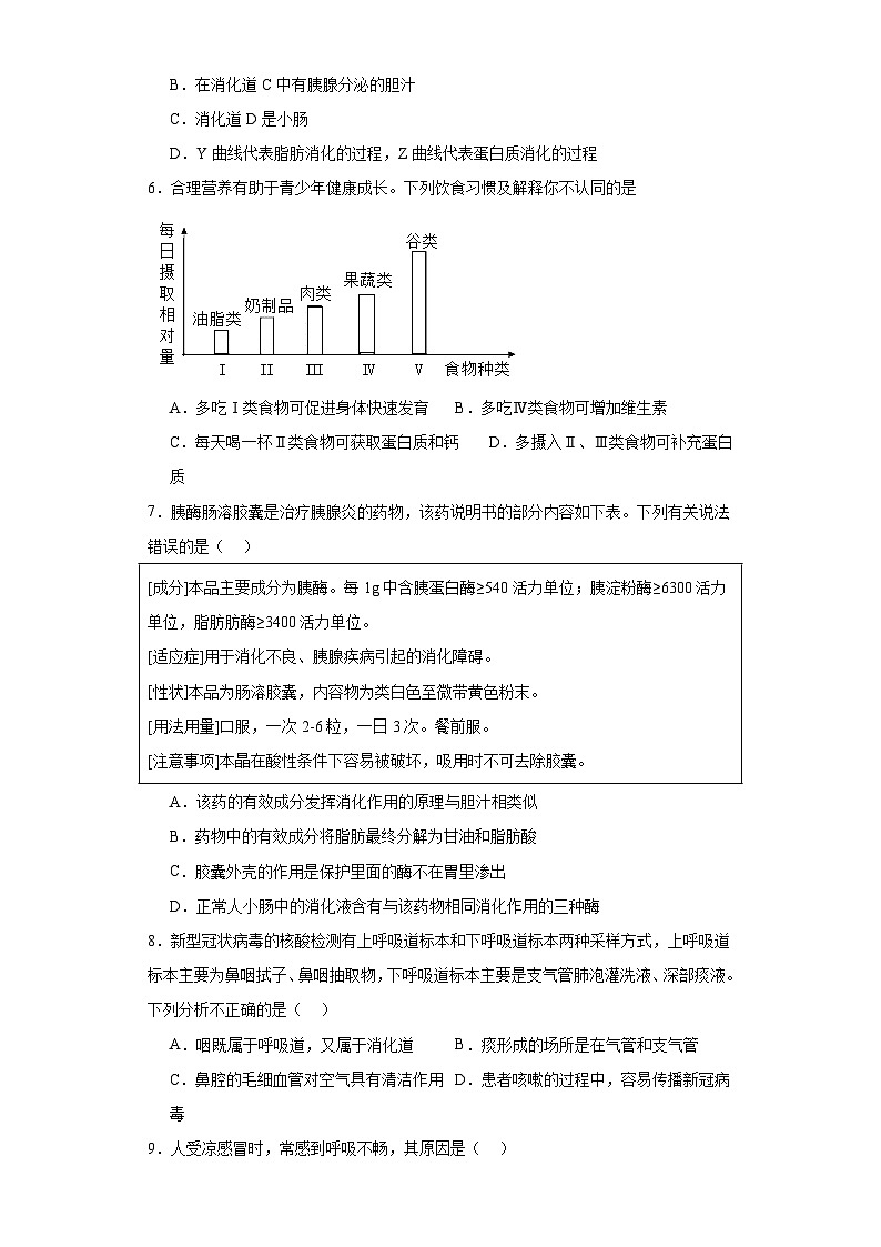 山西省临汾市洪洞县2022-2023学年七年级下学期期末生物试题(含答案)02