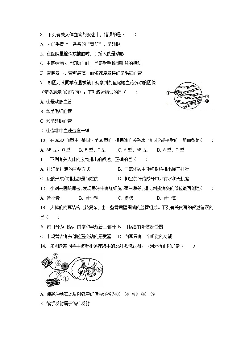 2022-2023学年河南省周口市沈丘县七年级(下)期末生物试卷(含解析)第2页
