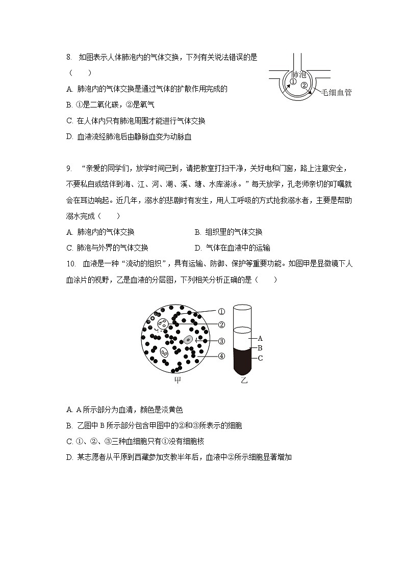 2022-2023学年山东省济宁市曲阜市七年级(下)期末生物试卷(含解析)第3页
