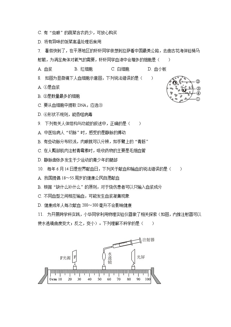 2022-2023学年江西省赣州市石城县七年级(下)期末生物试卷(含解析)02