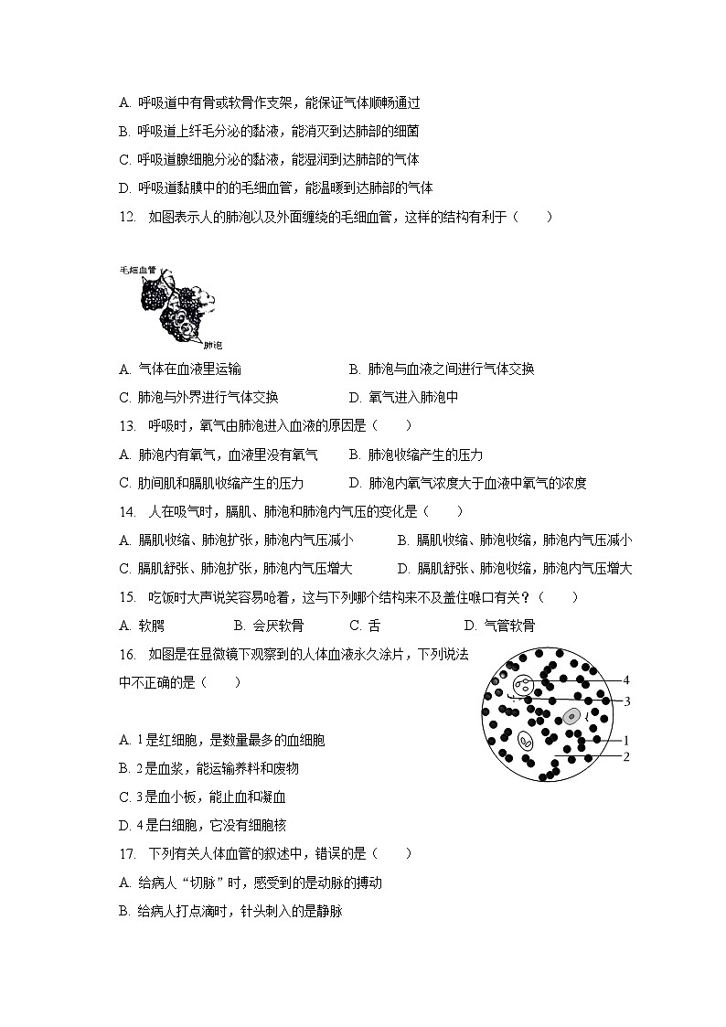 2022-2023学年安徽省蚌埠市固镇县七年级(下)期末生物试卷(含解析)第2页