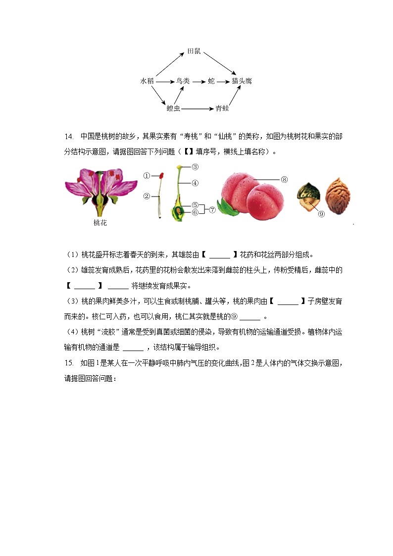 2023年辽宁省铁岭市部分学校中考生物模拟试卷(含解析)第3页
