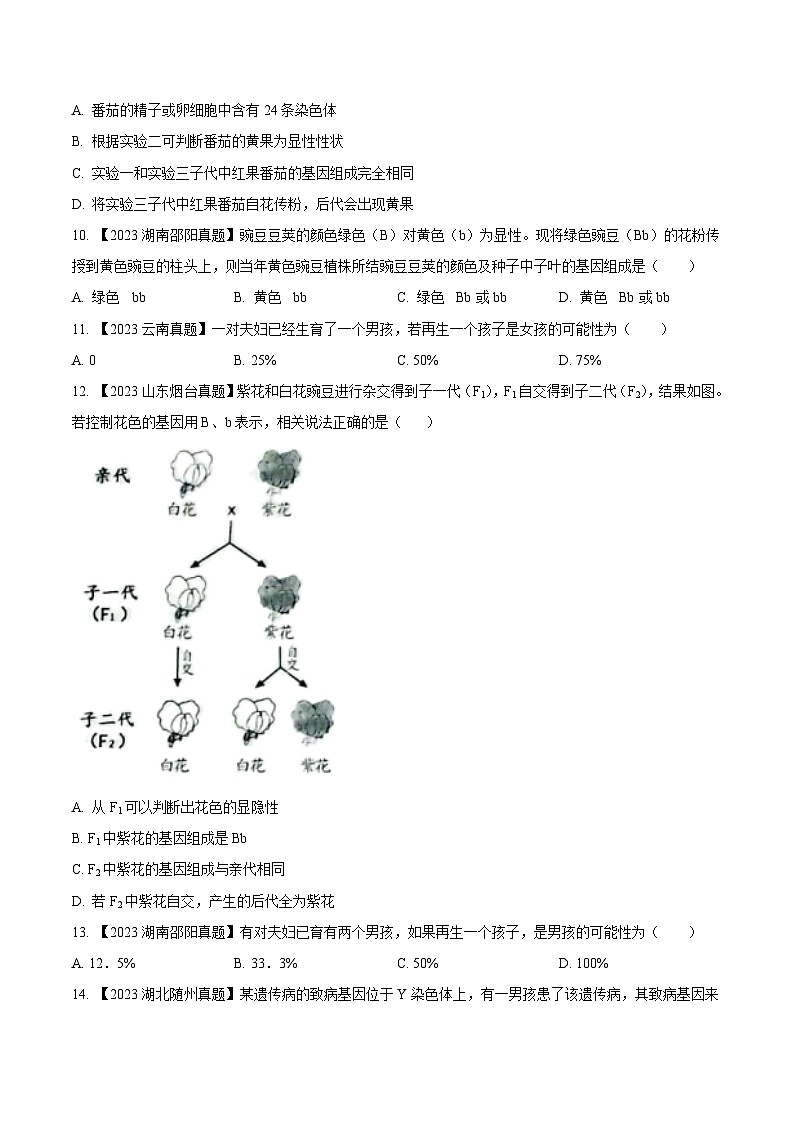 专题16 生物的遗传和变异(全国通用) (原卷版)第3页