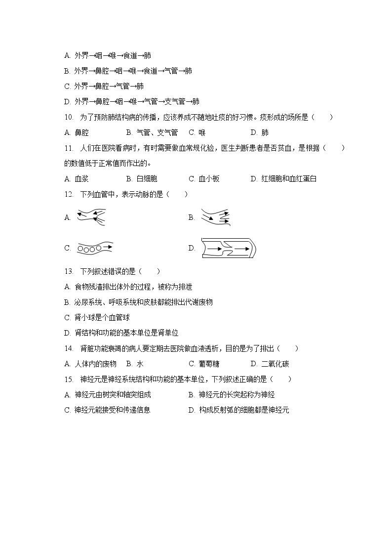 2022-2023学年河南省信阳市光山县七年级（下）期末生物试卷（含解析）02