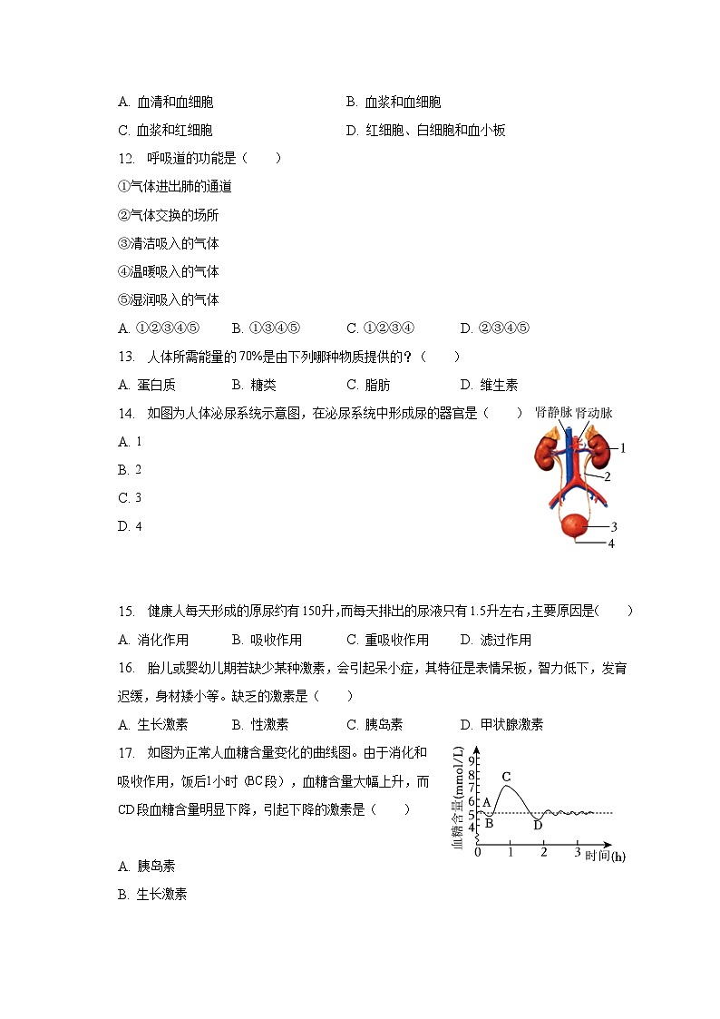 2022-2023学年河南省平顶山市叶县七年级(下)期末生物试卷(含解析)第3页