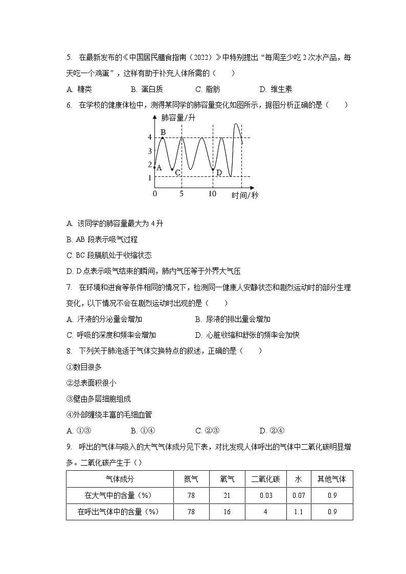 2022-2023学年湖南省常德市汉寿县七年级(下)期末生物试卷(含解析)第2页