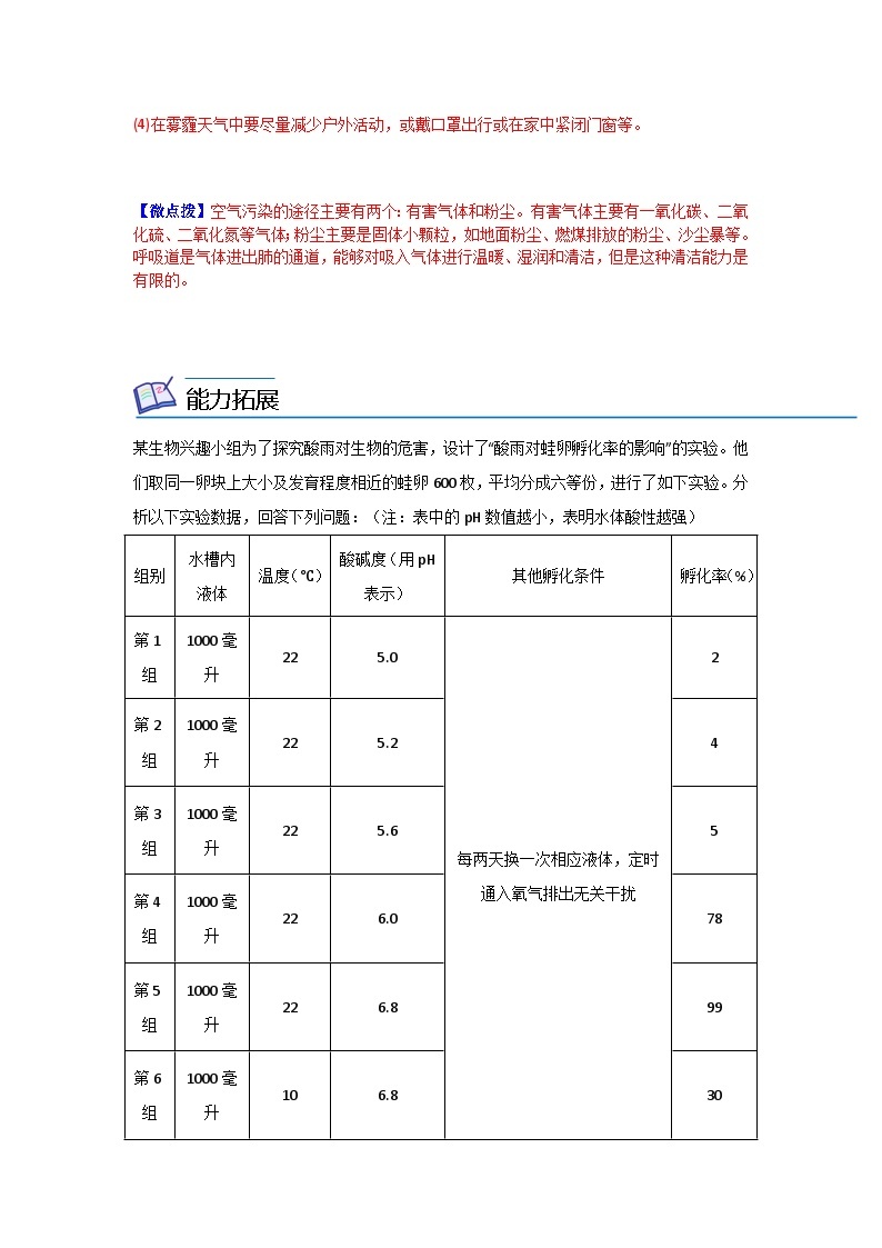 【同步讲义】人教版生物七年级下册--7.2《探究环境污染对生物的影响》讲义03