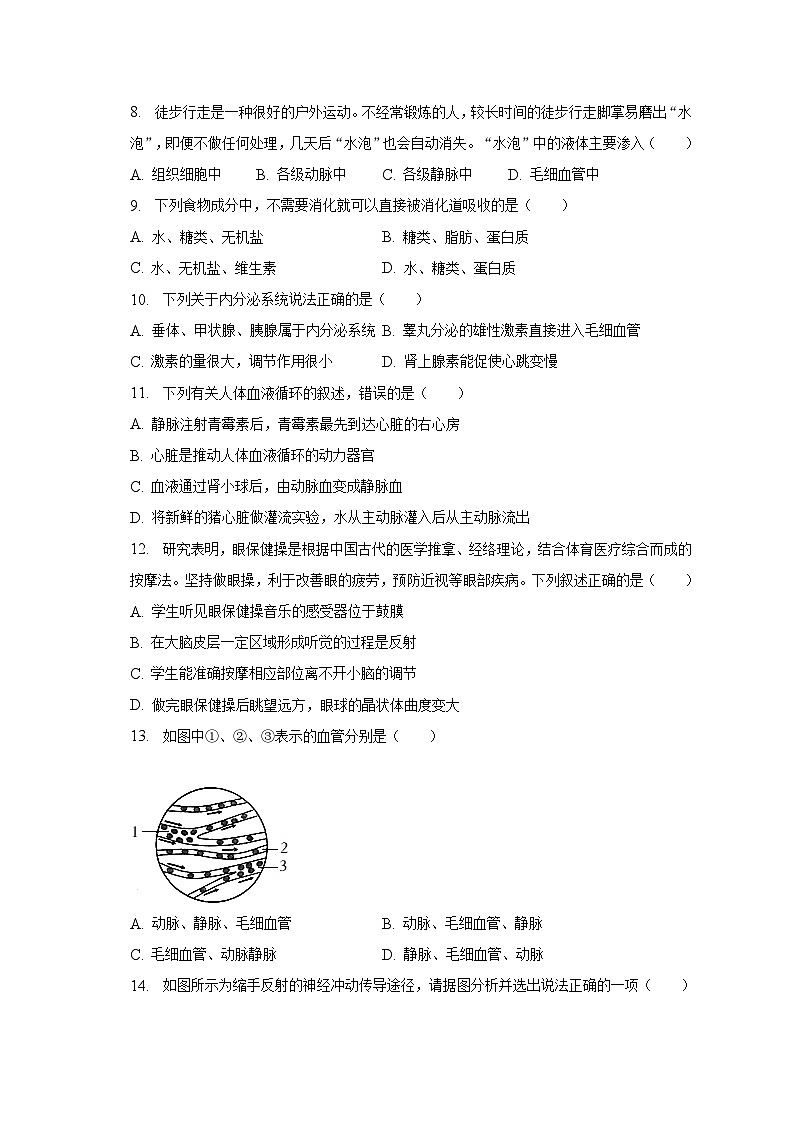 2022-2023学年山东省济宁市汶上县七年级(下)期末生物试卷(含解析)02
