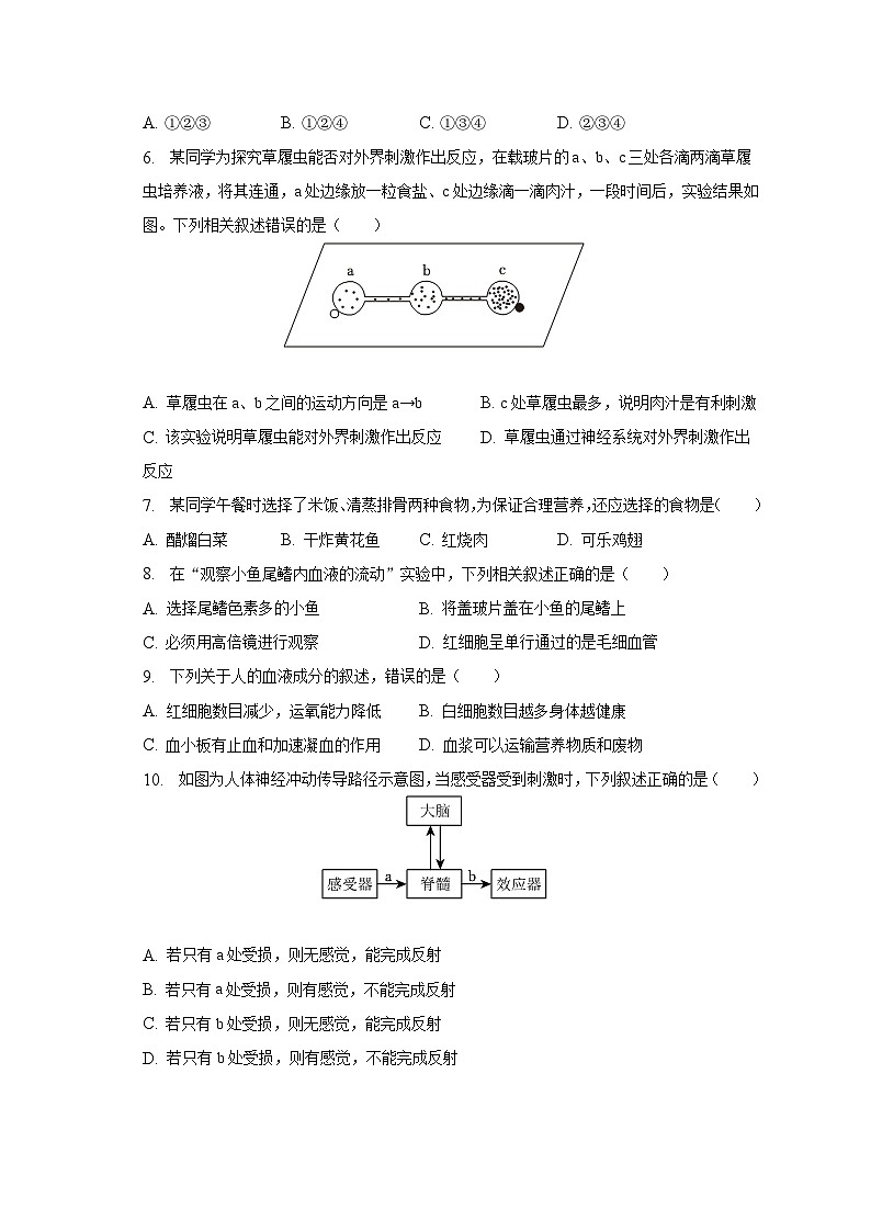 2023年吉林省长春市中考生物试卷(含解析)第2页