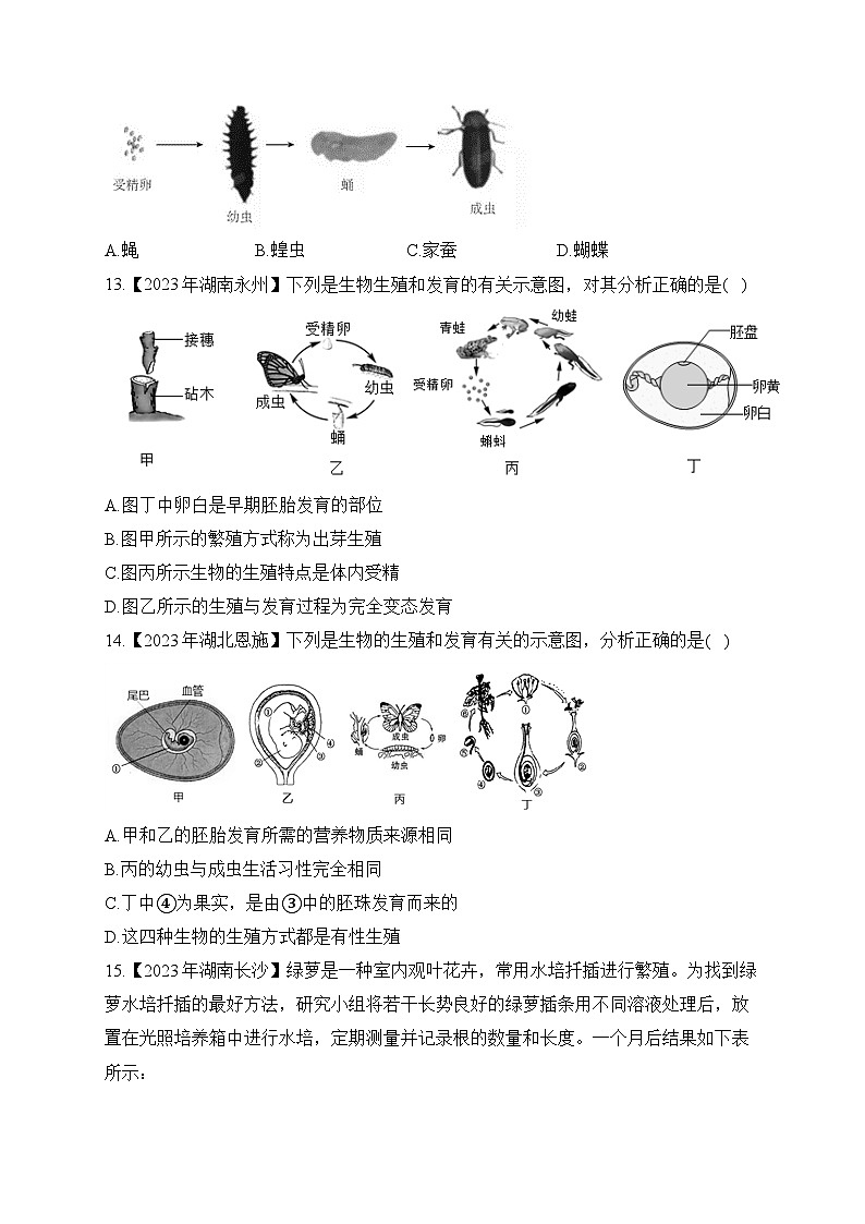 (17)生物的生殖与发育——2023年中考生物真题专项汇编第3页