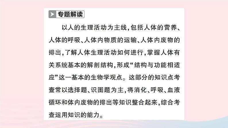 2023七年级生物下册第四单元生物圈中的人第五章人体内废物的排出微专题一人体部分生理活动综合作业课件新版新人教版02