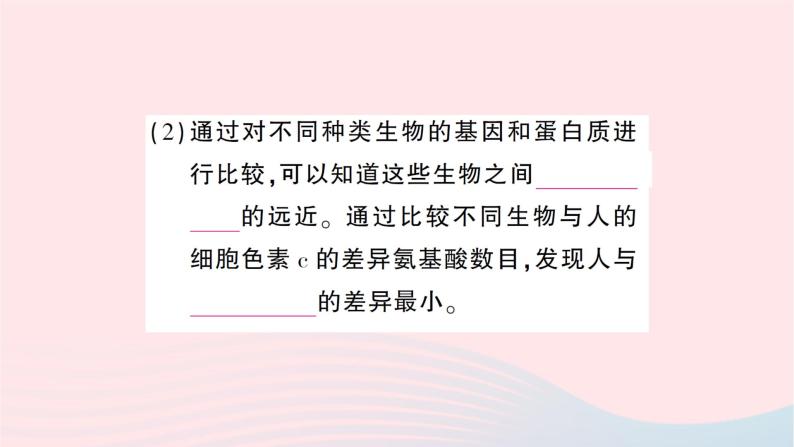 2023八年级生物下册第七单元生物圈中生命的延续和发展第三章生命起源和生物进化第二节生物进化的历程作业课件新版新人教版03