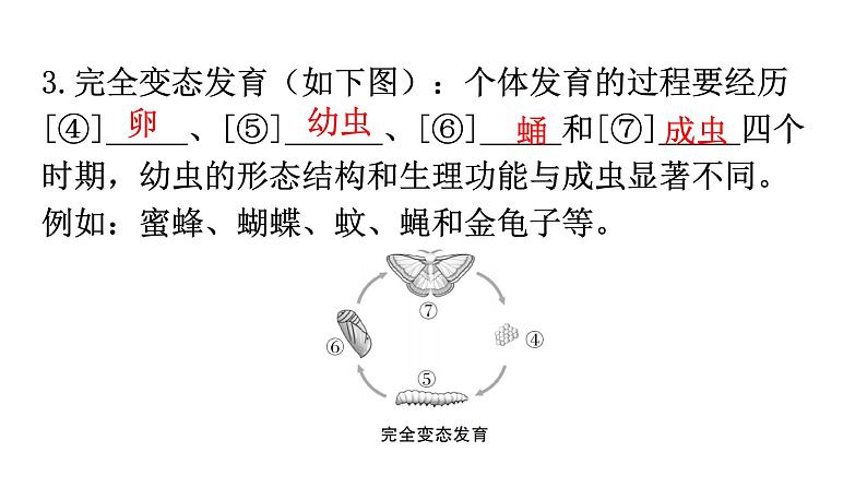北师大版八年级生物上册第6单元第19章第2节动物的生殖和发育教学课件第7页