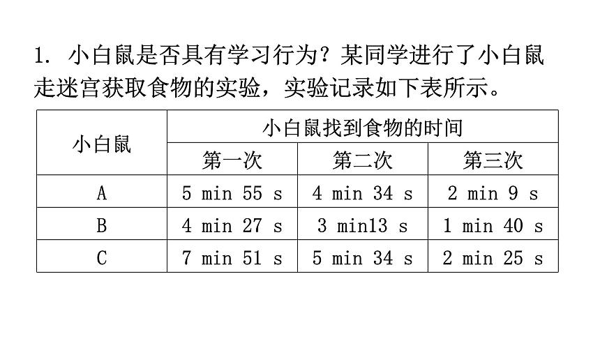 北師大版八年級生物上冊專項訓(xùn)練三實驗探究題型課件第2頁