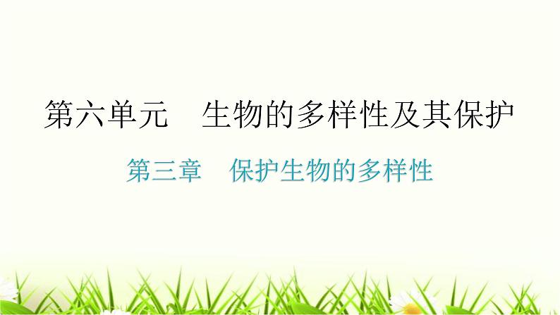 人教版八年级生物上册第六单元第三章保护生物的多样性教学课件第1页