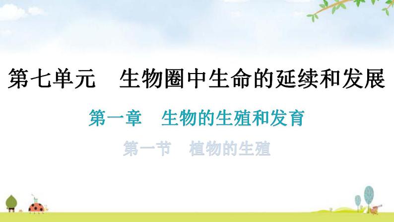 人教版八年级生物下册第七单元第一章第一节植物的生殖教学课件第1页