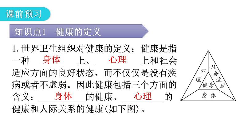 人教版八年级生物下册第八单元第三章第一节评价自己的健康状况第二节选择健康的生活方式教学课件第4页