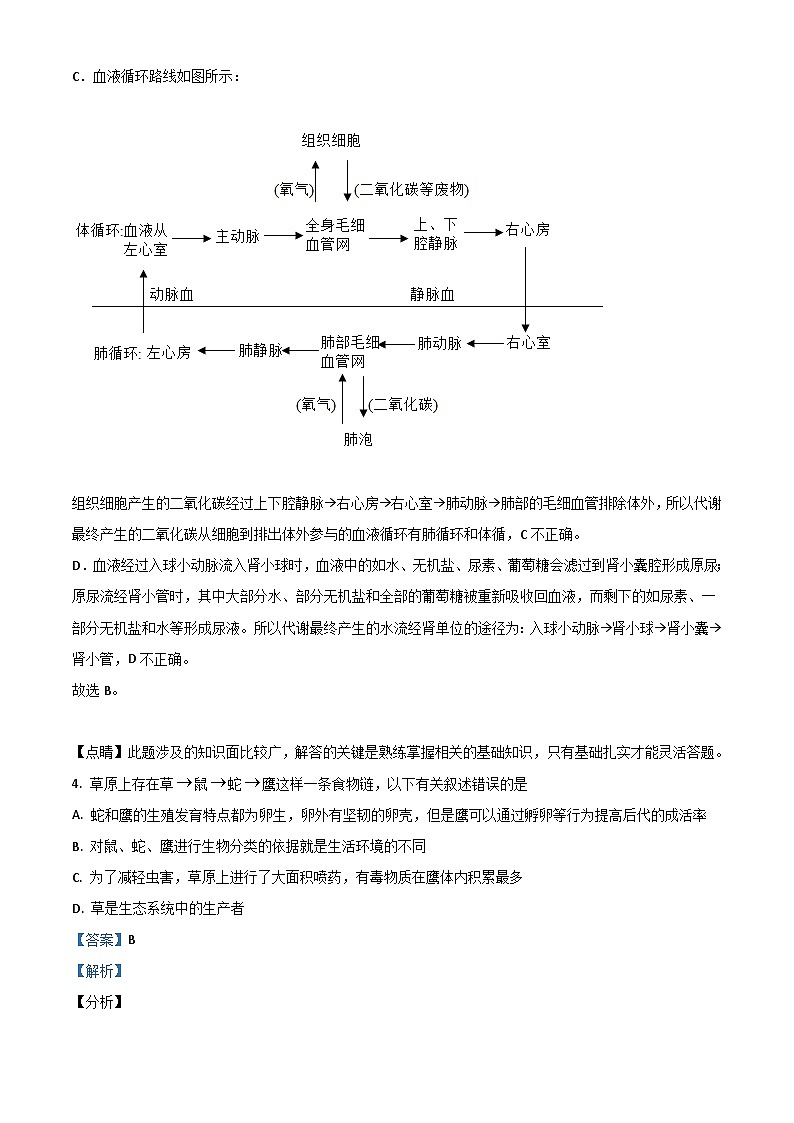 湖南省株洲市2020年中考生物试题(含解析)第3页