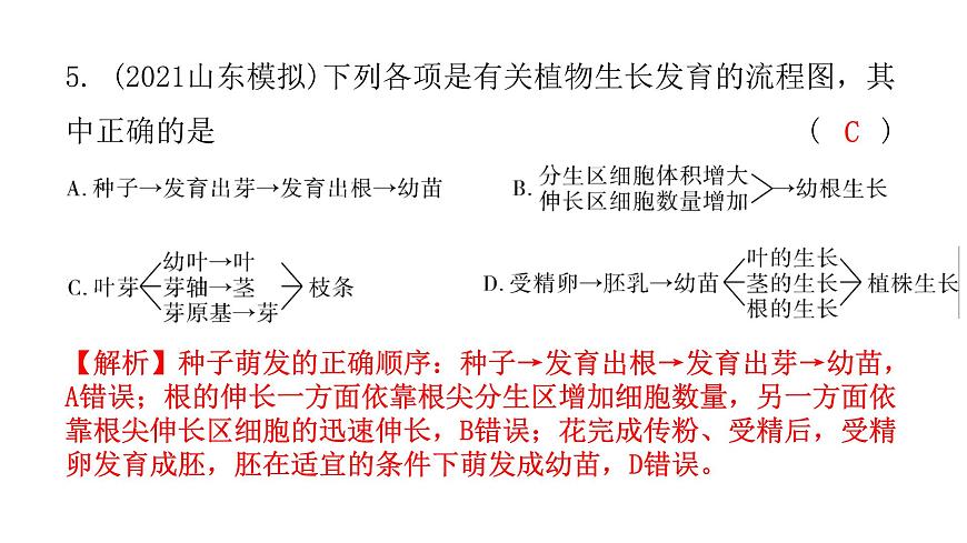 中考生物復(fù)習(xí)第三單元第二章被子植物的一生課件第7頁(yè)