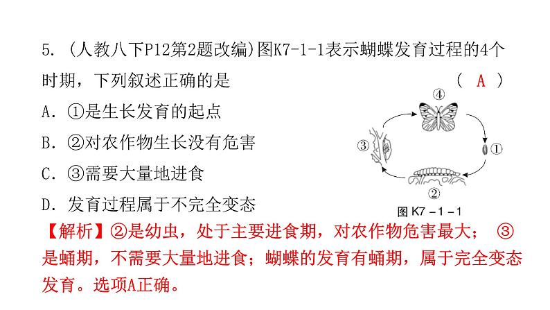 中考生物复习第七单元第一章生物的生殖和发育课件第6页