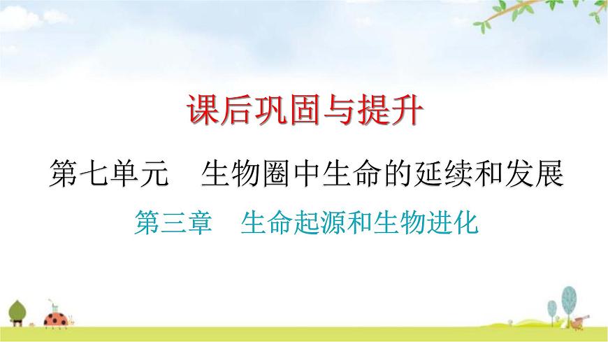 中考生物復(fù)習(xí)第七單元第三章生命起源和生物進(jìn)化課件第1頁