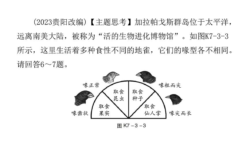 中考生物復(fù)習(xí)第七單元第三章生命起源和生物進(jìn)化課件第7頁