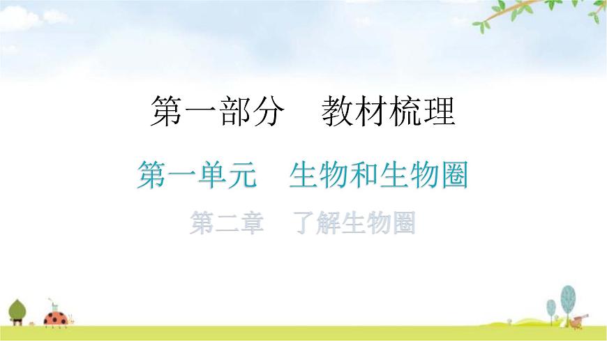 中考生物復(fù)習(xí)第一單元生物和生物圈第二章了解生物圈教學(xué)課件第1頁