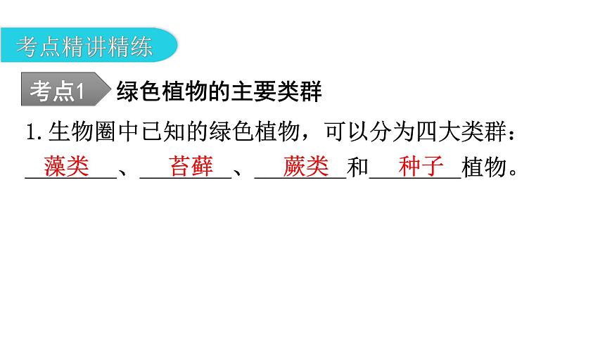 中考生物復(fù)習(xí)第三單元生物圈中的綠色植物第一章生物圈中有哪些綠色植物教學(xué)課件第7頁