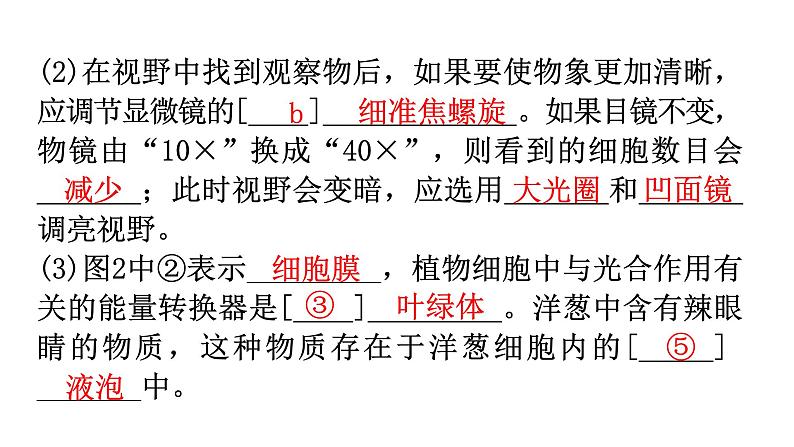 北师大版七年级生物上册专项训练一读图理解课件03