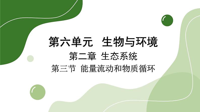 济南版生物八下6.2.3 能量流动和物质循环(课件PPT)第1页